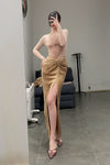 OUDE WAAG velvet splicing New knotwear OW-23SS-BD03 nude powder